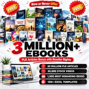 3 Million+ Ebooks + 3 Million PLR Articles Bonus with reseller rights | 3 M Ebooks bundle